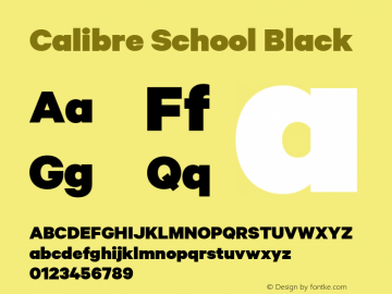 Calibre School Black Version 1.002 | web-TT Font Sample