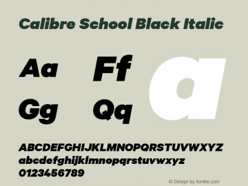 Calibre School Black Italic Version 1.002 | web-TT Font Sample