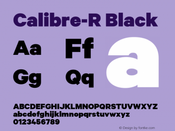 Calibre-R Black Version 2.001 | web-TT Font Sample