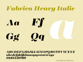 Fabrica Heavy Italic Version 1.001;hotconv 1.0.109;makeotfexe 2.5.65596图片样张