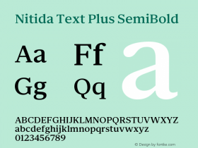 Nitida Text Plus SemiBold Version 1.000;hotconv 1.0.109;makeotfexe 2.5.65596 Font Sample