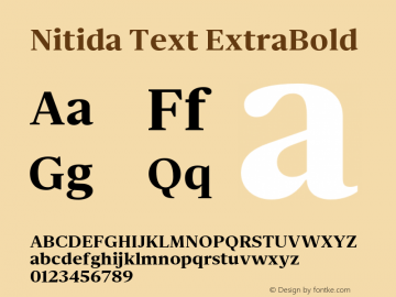 Nitida Text ExtraBold Version 1.000;hotconv 1.0.109;makeotfexe 2.5.65596 Font Sample