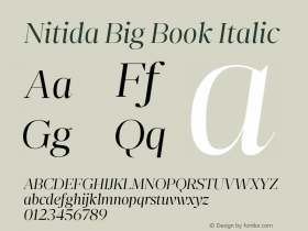 Nitida Big Book Italic Version 1.000;hotconv 1.0.109;makeotfexe 2.5.65596图片样张