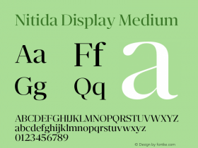 Nitida Display Medium Version 1.000;hotconv 1.0.109;makeotfexe 2.5.65596图片样张