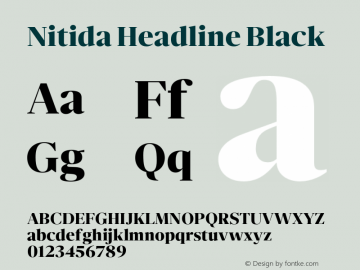Nitida Headline Black Version 1.000;hotconv 1.0.109;makeotfexe 2.5.65596 Font Sample