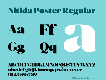 Nitida Poster Regular Version 1.000;hotconv 1.0.109;makeotfexe 2.5.65596 Font Sample