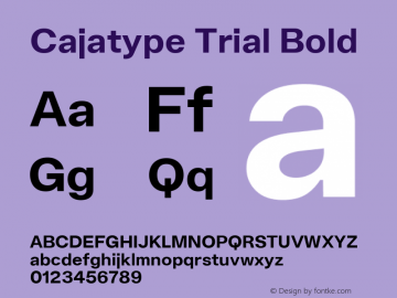 Cajatype Trial Bold Version 1.000图片样张