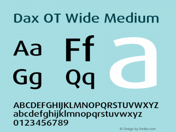 DaxOT-WideMedium Version 7.504; 2006 Font Sample