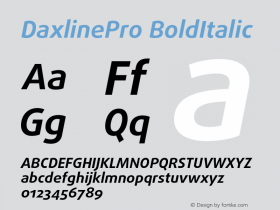 DaxlinePro-BoldItalic Version 7.504; 2006图片样张