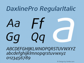 DaxlinePro-RegularItalic Version 7.504; 2006图片样张