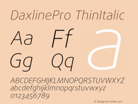 DaxlinePro-ThinItalic Version 7.504; 2006图片样张