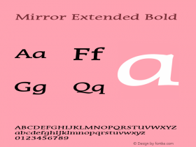 Mirror Extended Bold Altsys Fontographer 4.1 1/8/95图片样张