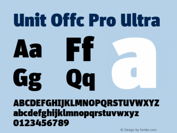 Unit Offc Pro Ultra Version 7.504; 2010; Build 1003 Font Sample