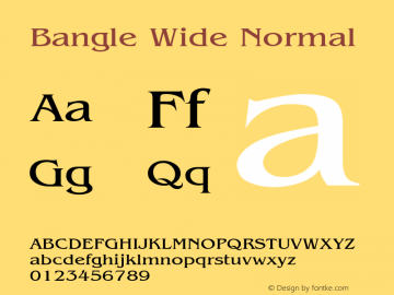 Bangle Wide Normal Altsys Fontographer 4.1 1/27/95 Font Sample