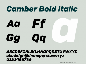 Camber Bold Italic 1.000图片样张