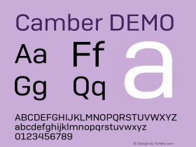 Camber DEMO 1.000 Font Sample