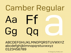 Camber 1.000 Font Sample
