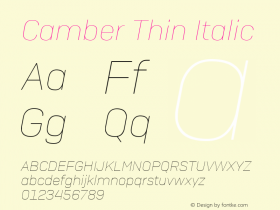 Camber Thin Italic 1.000图片样张