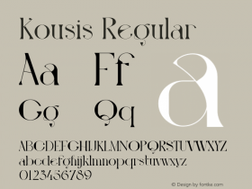 Kousis Version 1.003;Fontself Maker 3.5.4 Font Sample