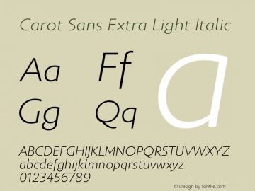 Carot Sans Extra Light Italic 1.000图片样张