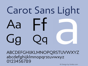 Carot Sans Light 1.000 Font Sample