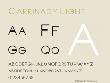 Carrinady Light 1.000 Font Sample