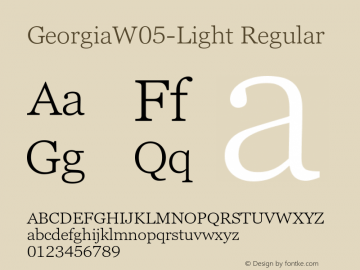 Georgia W05 Light Version 6.20 Font Sample