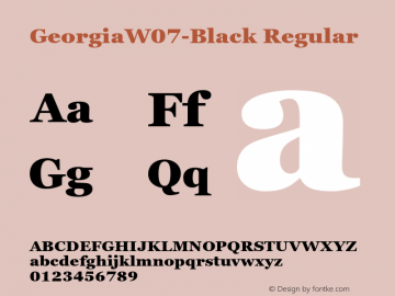 Georgia W07 Black Version 6.20 Font Sample