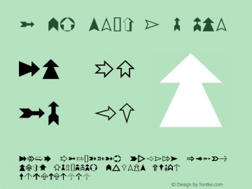 Geometric W05 Arrows Version 4.10 Font Sample