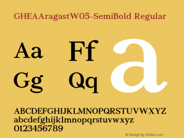 GHEA Aragast W05 SemiBold Version 1.10 Font Sample