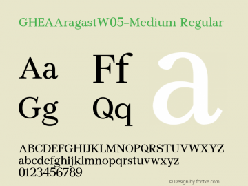 GHEA Aragast W05 Medium Version 1.10 Font Sample