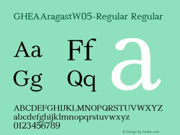 GHEA Aragast W05 Regular Version 1.60 Font Sample
