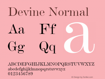 Devine Normal Altsys Fontographer 4.1 11/2/95 Font Sample