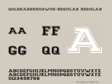 Goldbarre No2 W05 Regular Version 1.00 Font Sample