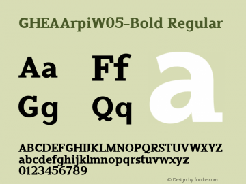 GHEA Arpi W05 Bold Version 1.00 Font Sample
