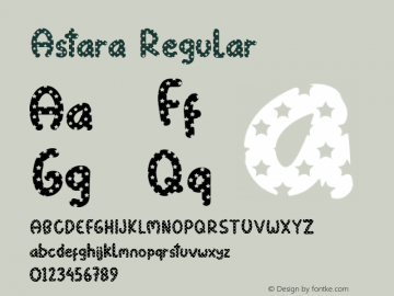 Astara Regular Version 1.000 Font Sample