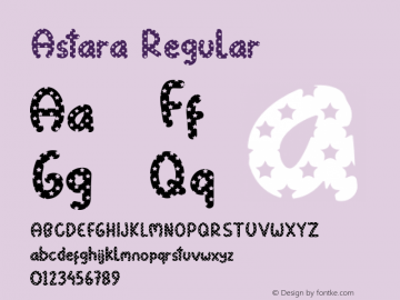 Astara-Regular Version 1.000 Font Sample
