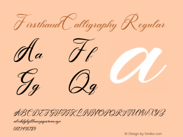 FirsthandCalligraphy Version 001.250 Font Sample