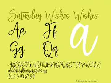 Saturday Wishes Version 001.000图片样张