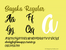 Sayaka Version 1.000 Font Sample