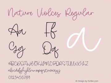 Nature Violces Version 1.00;September 13, 2020;FontCreator 11.5.0.2430 64-bit Font Sample