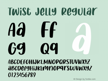 Twist Jelly Version 1.00;January 22, 2021;FontCreator 12.0.0.2565 64-bit Font Sample