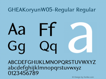 GHEA Koryun W05 Regular Version 1.00 Font Sample