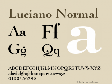 Luciano Normal Altsys Fontographer 4.1 1/8/95 Font Sample