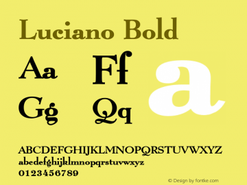 Luciano Bold Altsys Fontographer 4.1 1/8/95 Font Sample