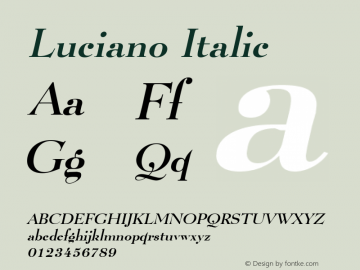 Luciano Italic 1.0/1995: 2.0/2001图片样张