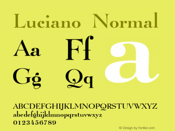Luciano Normal Macromedia Fontographer 4.1 7/1/96 Font Sample