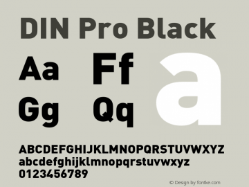 DINPro-Black Version 7.504; 2005; Build 1027 Font Sample