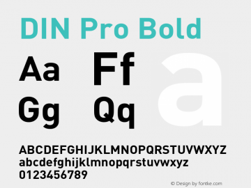 DINPro-Bold Version 7.504; 2005; Build 1027 Font Sample