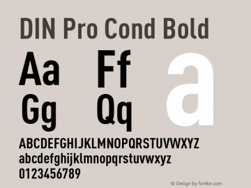 DINPro-CondBold Version 7.504; 2005; Build 1027 Font Sample
